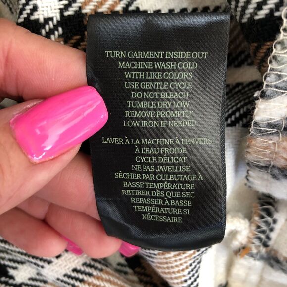 Blank‎ NYC Soft Cozy Flannel Shacket Jacket Preppy Clueless Plaid Longline - Picture 14 of 14